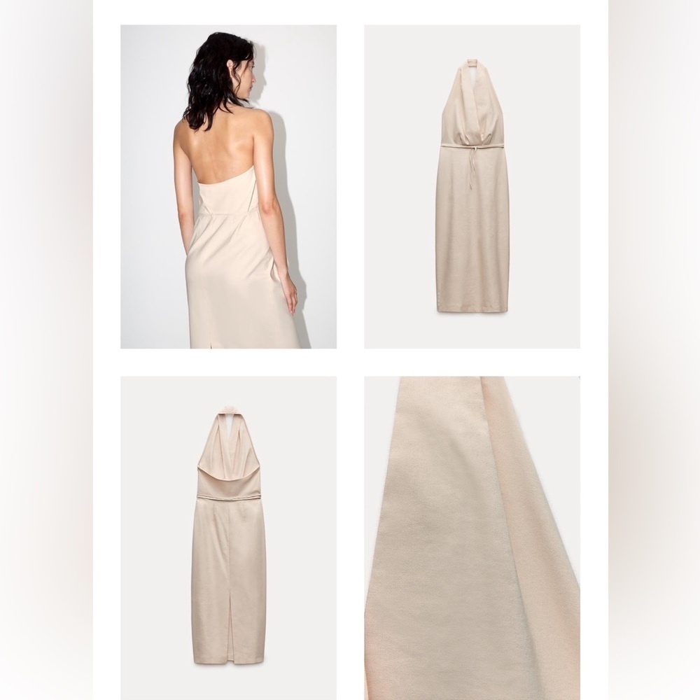 Zara NWT midi halter dress ZW Collection 3087/455 - Picture 4 of 6